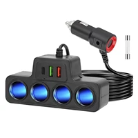 120W Car Charger 4-Socket Car Cigarette Lighter Splitter USB/Type-C Fast Charger Charging Multiple Devices At The Same Time - Image 6