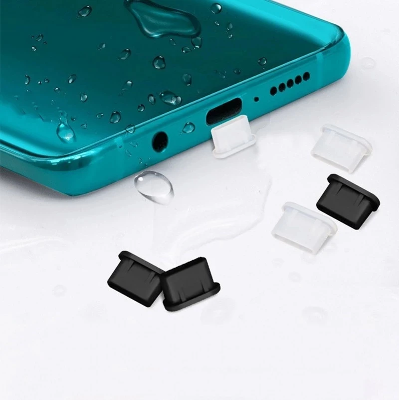 Silicone Dustproof Plug for Type-C Charging Port - Soft Rubber Cover (10-Pack)