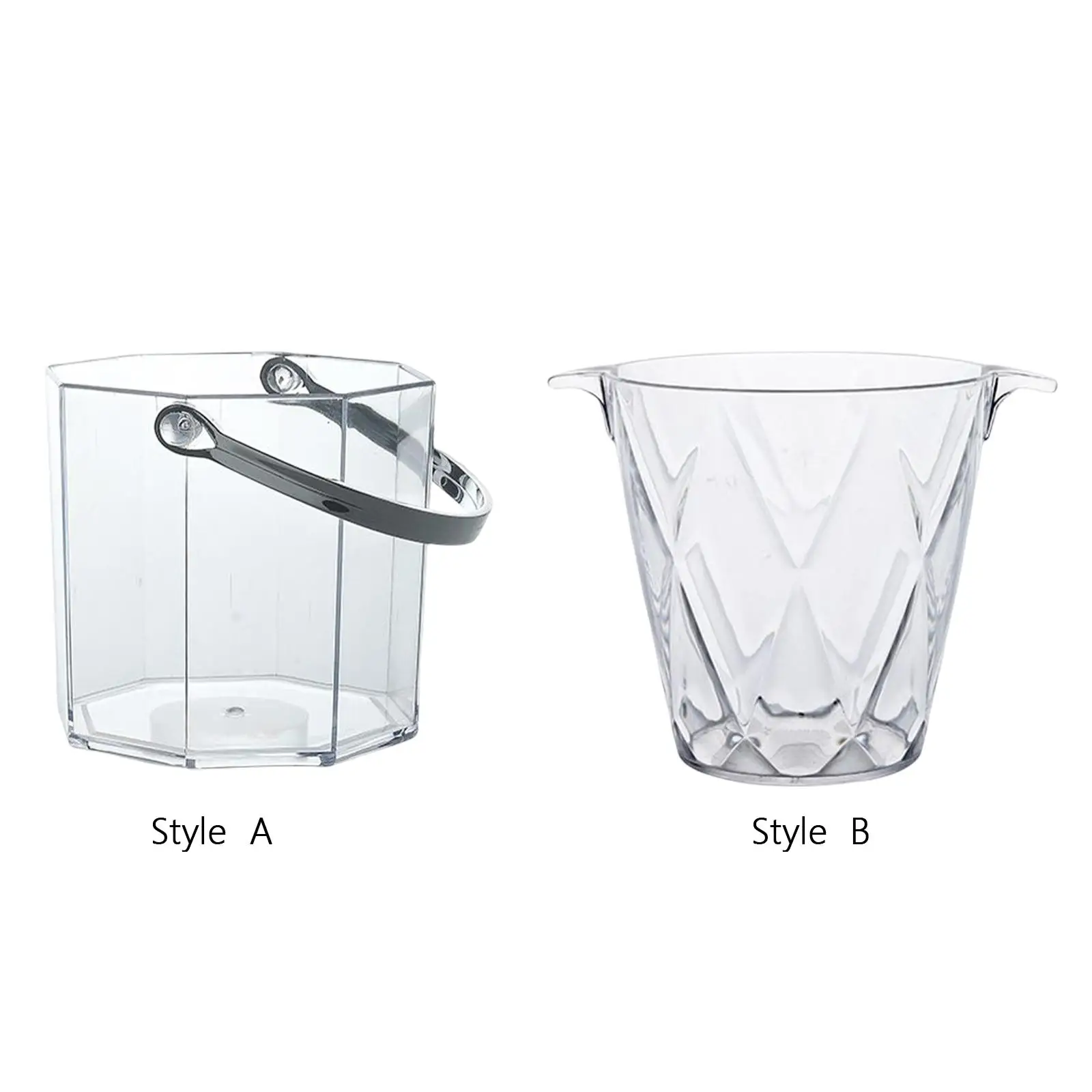 Acrylic Ice Bucket Transparent Beverage Chilling Tub for Wine Bottle Bar Pub