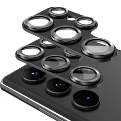 Luxury Aluminum Alloy Metal Camera Protector with Glass Lens Protective Film - S24 (Black)