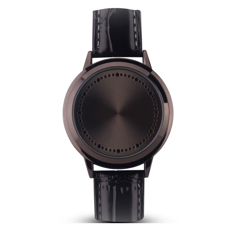 2022 Men Watches Men Led Watches Touch Screen Watch Fashion Unique Tree Pattern Blue Lights Led Watch Leather Reloj Hombre 