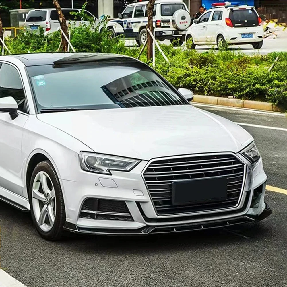 아우디 A3 S3 8V 2016 2017 2018 2019 앞 범퍼 립 스플리터 스포일러 디퓨저 레이싱 외부 수정 액세서리 BodyKits