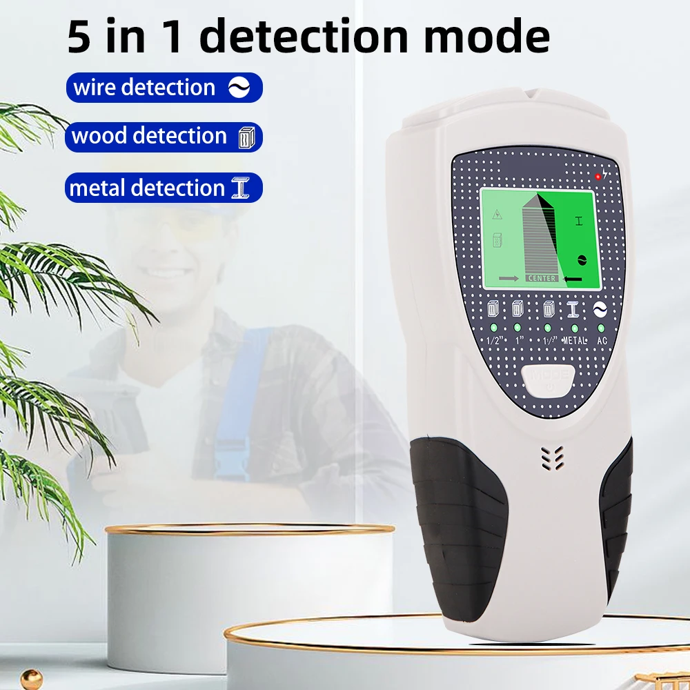 5 In 1 Rilevatore Di Metalli Da Parete Multifunzione Ac Wood Finder Cavi Tracker Di Profondità Undeground Sturs Wall Scanner Display Lcd Hd