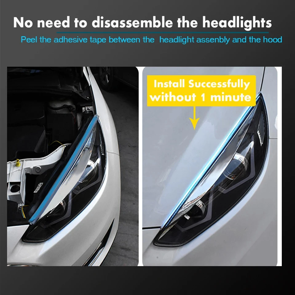 2PCS ڵ DRL LED ְ    õ  극ũ Ʈ ̵ Ʈ  Ʈ  ڵ Ÿϸ ׼