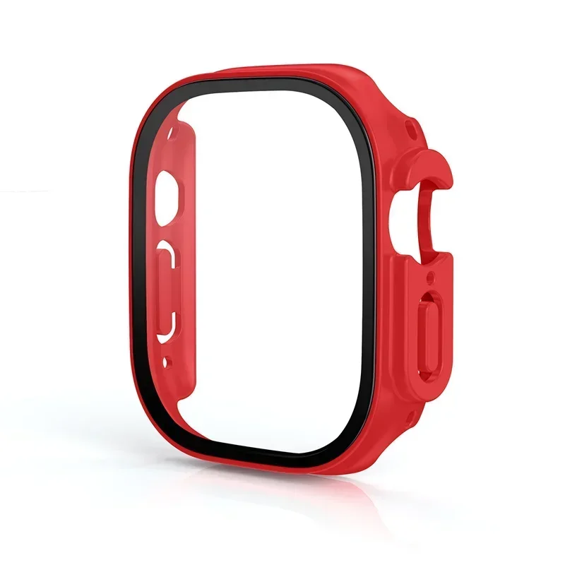 Enhanced Screen Protector Case with Tempered Glass Film and PC Cover for Apple Watch Ultra 49mm - Durable Shell Accessory