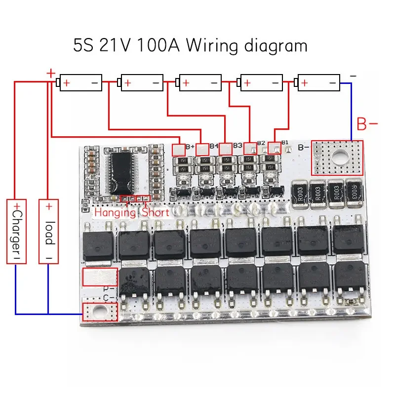 Battery Protection Circuit Board 3s/4s/5s 12v 16.8v 21v 3.7v 100a Li-ion Lmo Ternary Lithium Li-polymer Balance Charging