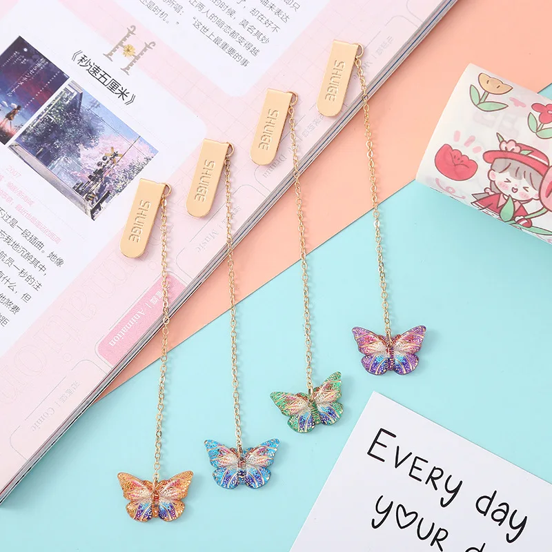 Metal Bookmark Animal Bookmark Bookmark Page Holder Bookmark Holder 1 Pcs Cartoon Metal Pendant Butterfly School Office Supplies Bookmarks Cute Kawaii Funny Stationery