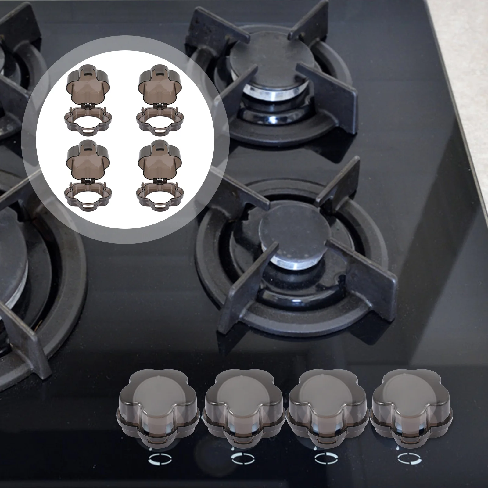 4 Pcs Gas Stove Knob Covers Stove Safety Guards Childproof Oven Door Protective Covers For Child Safety Gas Burner