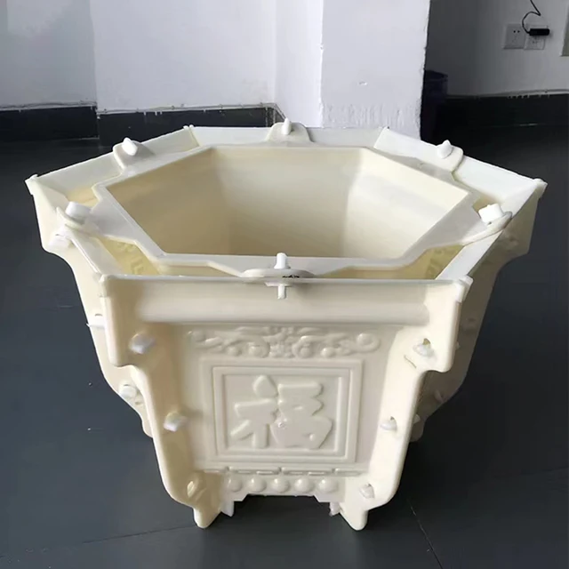 Cement Virág Edény Penész Hatszögletű Európai Stílus Vastag Bonsai Sáros Csiszolófelszerelés Műanyag Modell Római Oszlop Házi Készítésű - Image 4