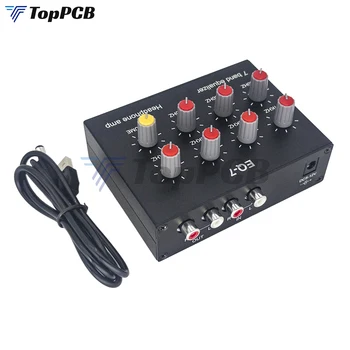 7 밴드 이퀄라이저 헤드폰 오디오 앰프, 스피커 서브우퍼 휴대폰용, DC 5-12V, 1KHz, 3KHz, 6.5KHz, 15KHz, 60Hz, 150Hz, 400Hz