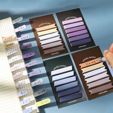 

120 Sheets Gradient Index Stickers Morandi Memo Pad Colorful Message Notes Bookmark for Office School Supplies Kawaii Stationery