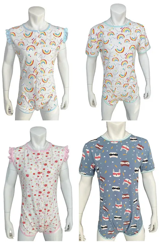 1 pcs * Adult Baby Diaper Lover Onesie Snap Crotch Romper Bodysuit ,ZPYD02-2