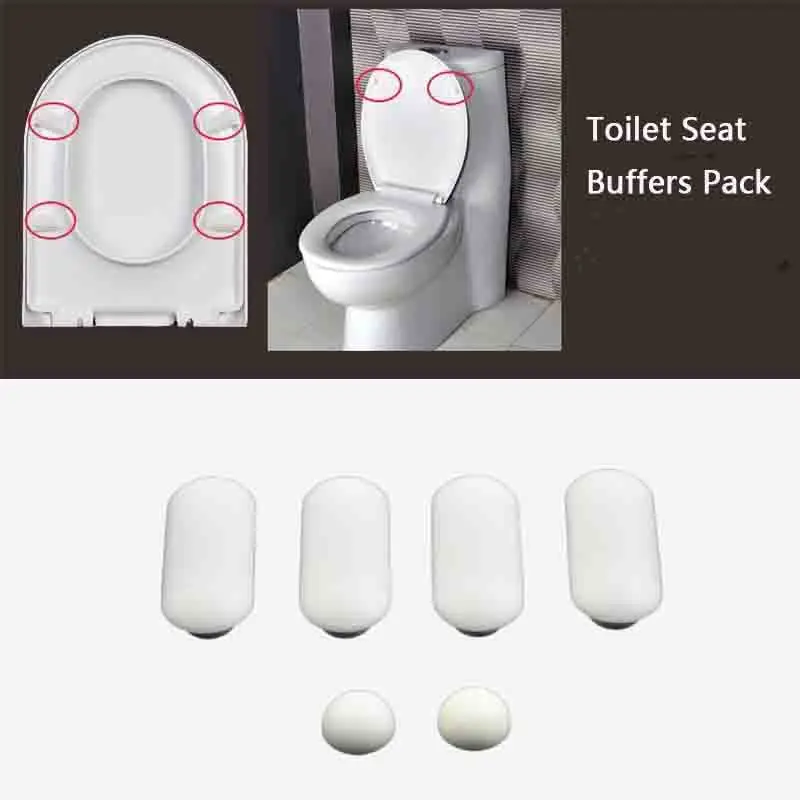 Toilet Lid Cushion Toilet Seat Cushion Rubber Pad Buffers Pack White Stop Bumper Shock Absorber