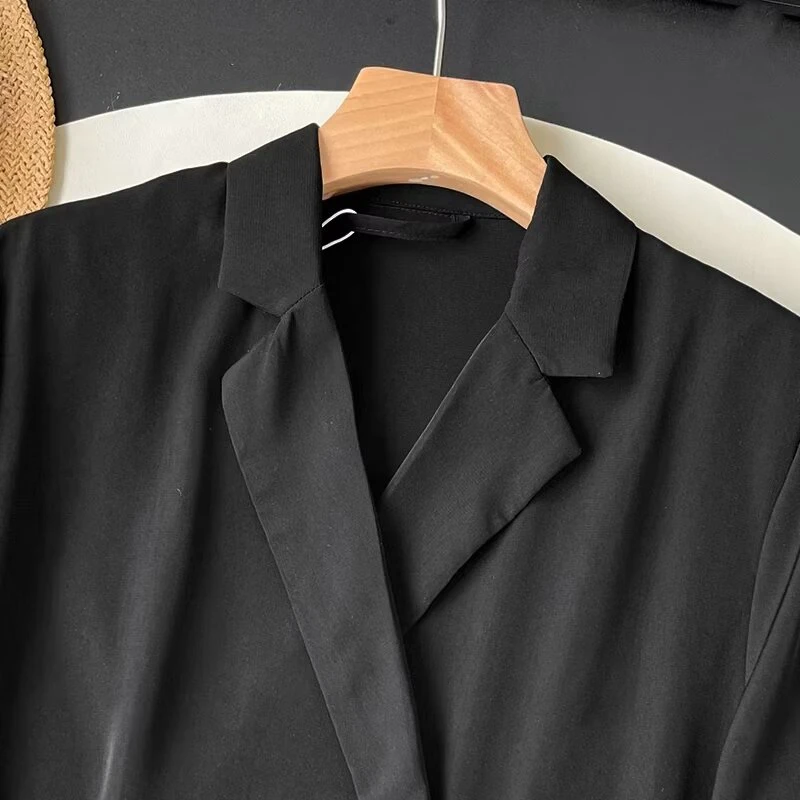 Cos Lris women's 2024 summer new casual and versatile standard fit mid-sleeve silk satin texture suit jacket 1229507001