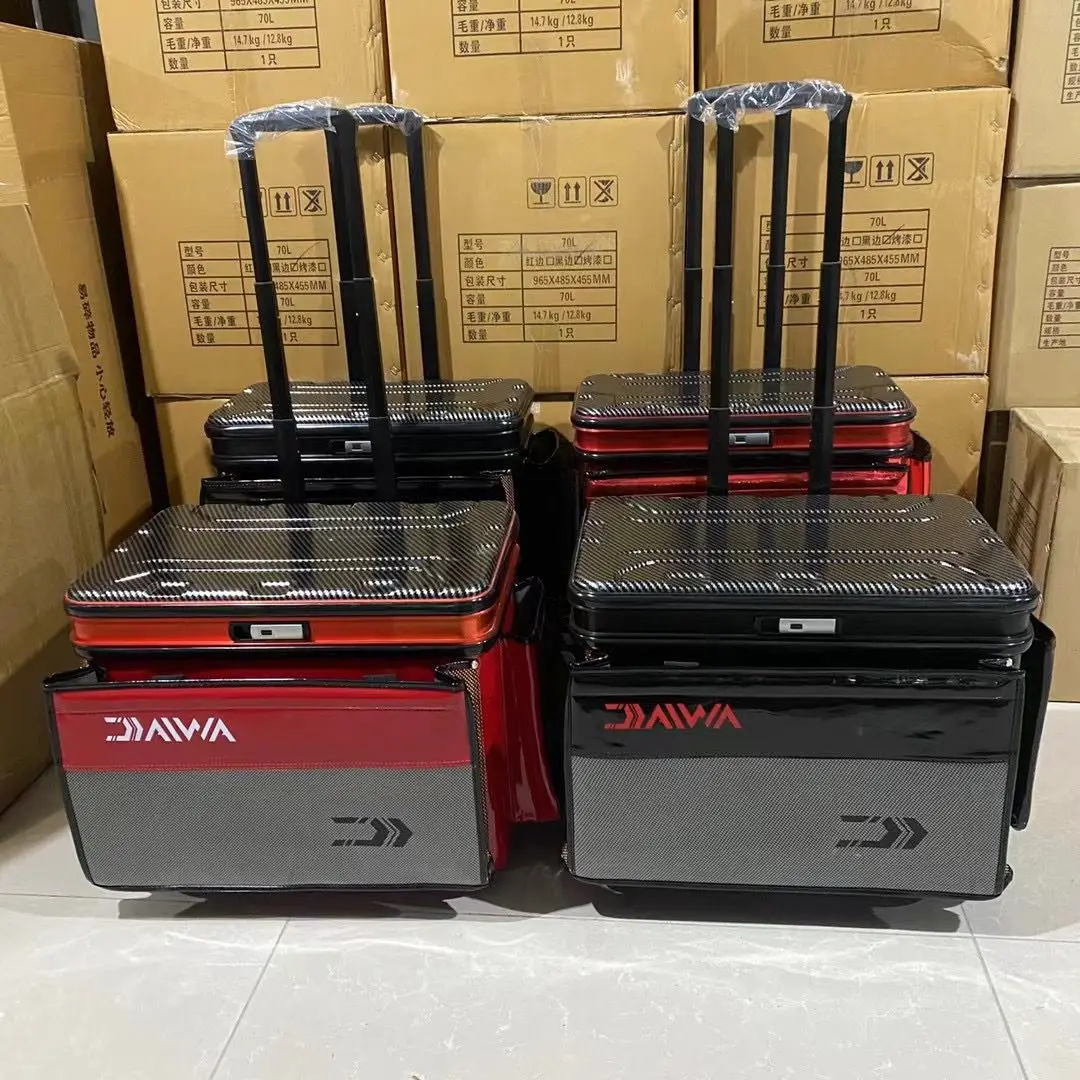 

2023 New Fish Protection Fishing Luggage Box Hardcover Multifunctional Live Fish Barrel Large Wheel Aluminum Mouth