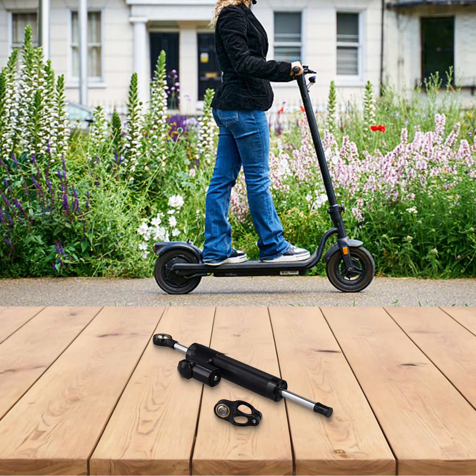 Für VSETT 10 Scooter Lenkungsdämpfer – Regelmäßiges Fahren, Hochgeschwindigkeitsfahren, ca. 29*9,7*4cm, Hochwertiges Material – Detail 16