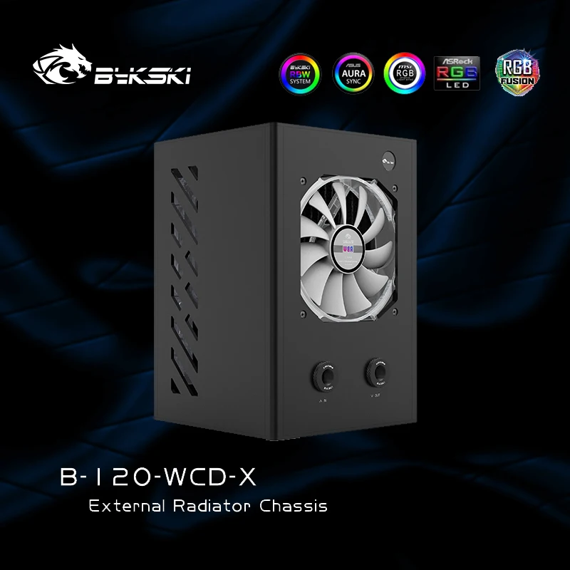 BykskiExternalWaterCoolerLaptopServer120RadiatorFanPumpDistro