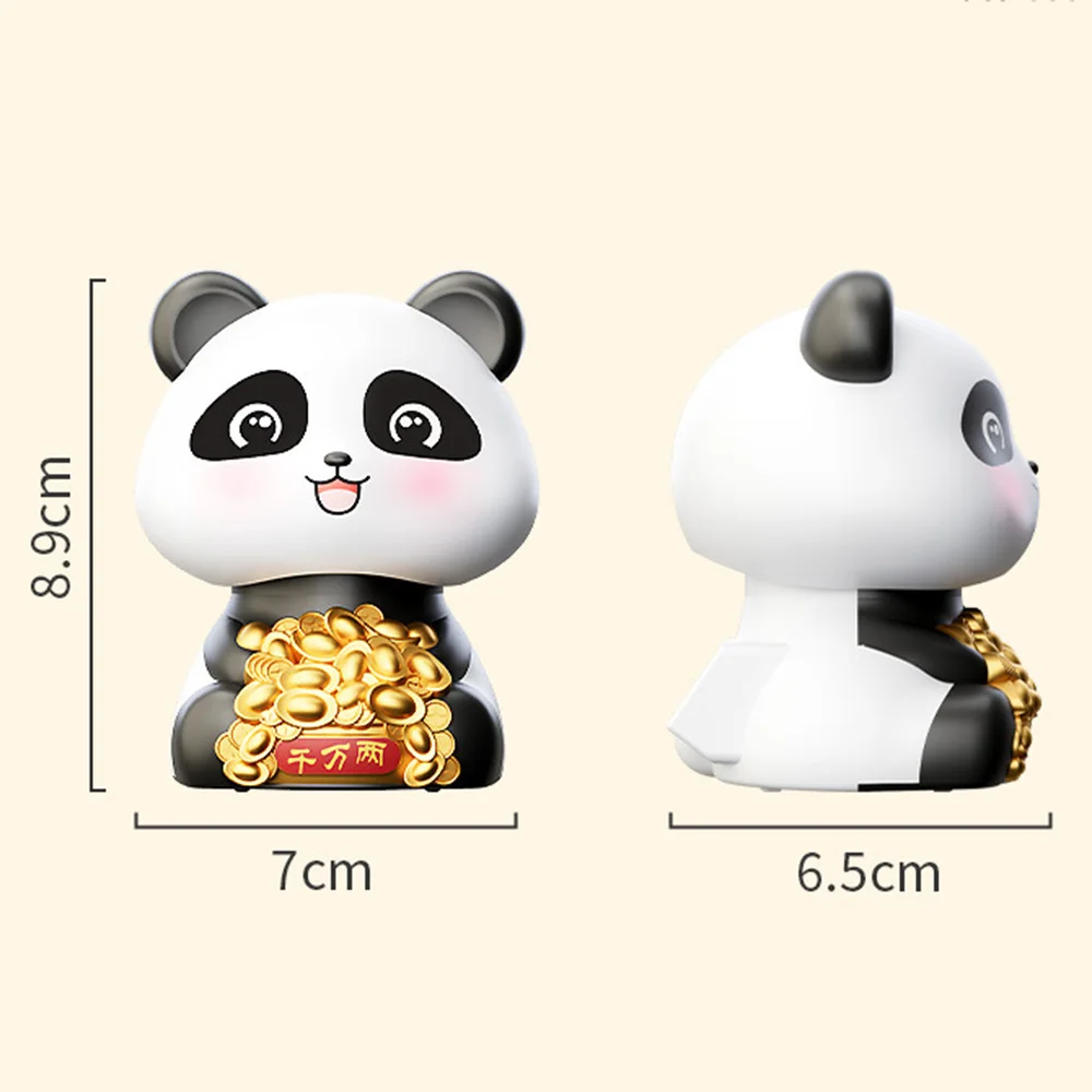 Solar-Powered Swinging Panda Dashboard Decor - Cute Cartoon Auto Interior Accessory