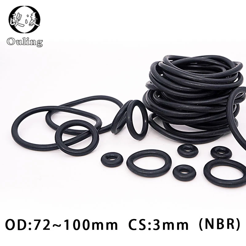 5PC/lot Rubber Ring Black NBR Sealing O Ring CS3mm Thickness OD72/75/80