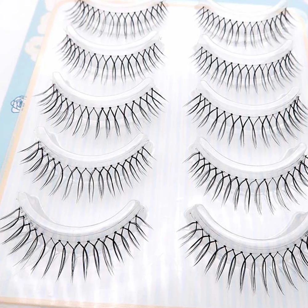 Eyelash Extensions Fake Eyelashes Eyelash Extension Eyelash Extension Lashes False Eyelashes 5Pair Korean U-Shaped False Eyelashes Girl Group Eye Makeup False Eyelashes Natural Transparent Stems Lashes Extension Comic Eye