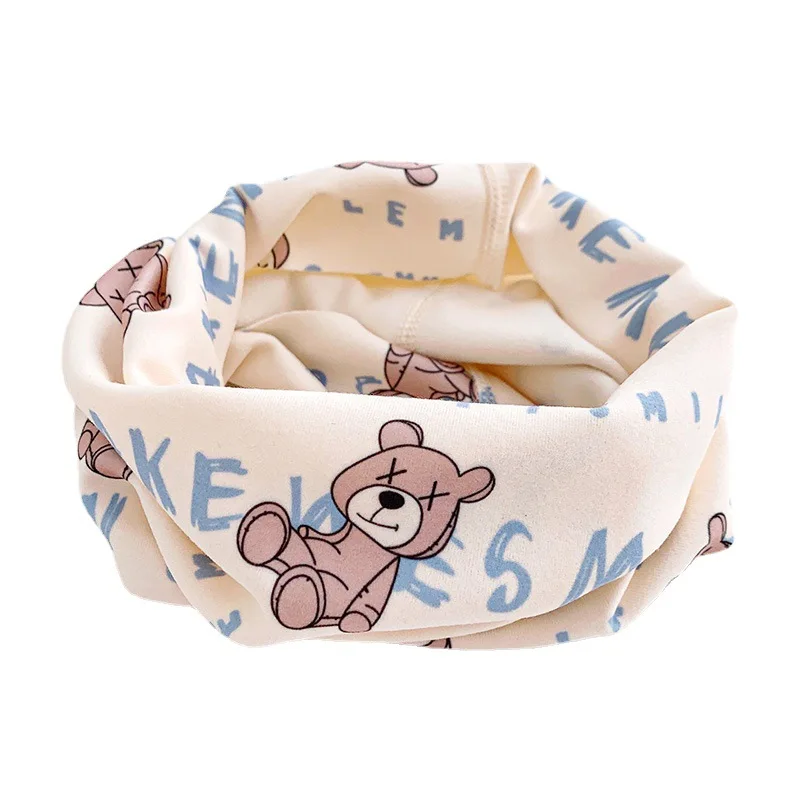Children Autumn and Winter Season Thickened Baby Cartoon Scarf Cover Windproof Warm Velvet for Boys and Girls Neck Cover baby scarf