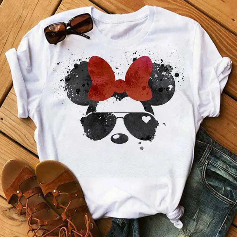 Kawaii-Disney-Cartoon-Mickey-Mouse-Print-T-Shirt-Women-Tops-Graphic-Men ...