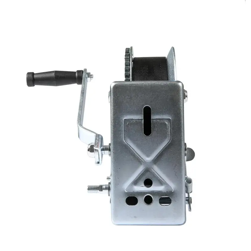 600/3500LB Hand Gear Winch Gear Reel with 7 Meters Black Webbing For Truck and Trailers