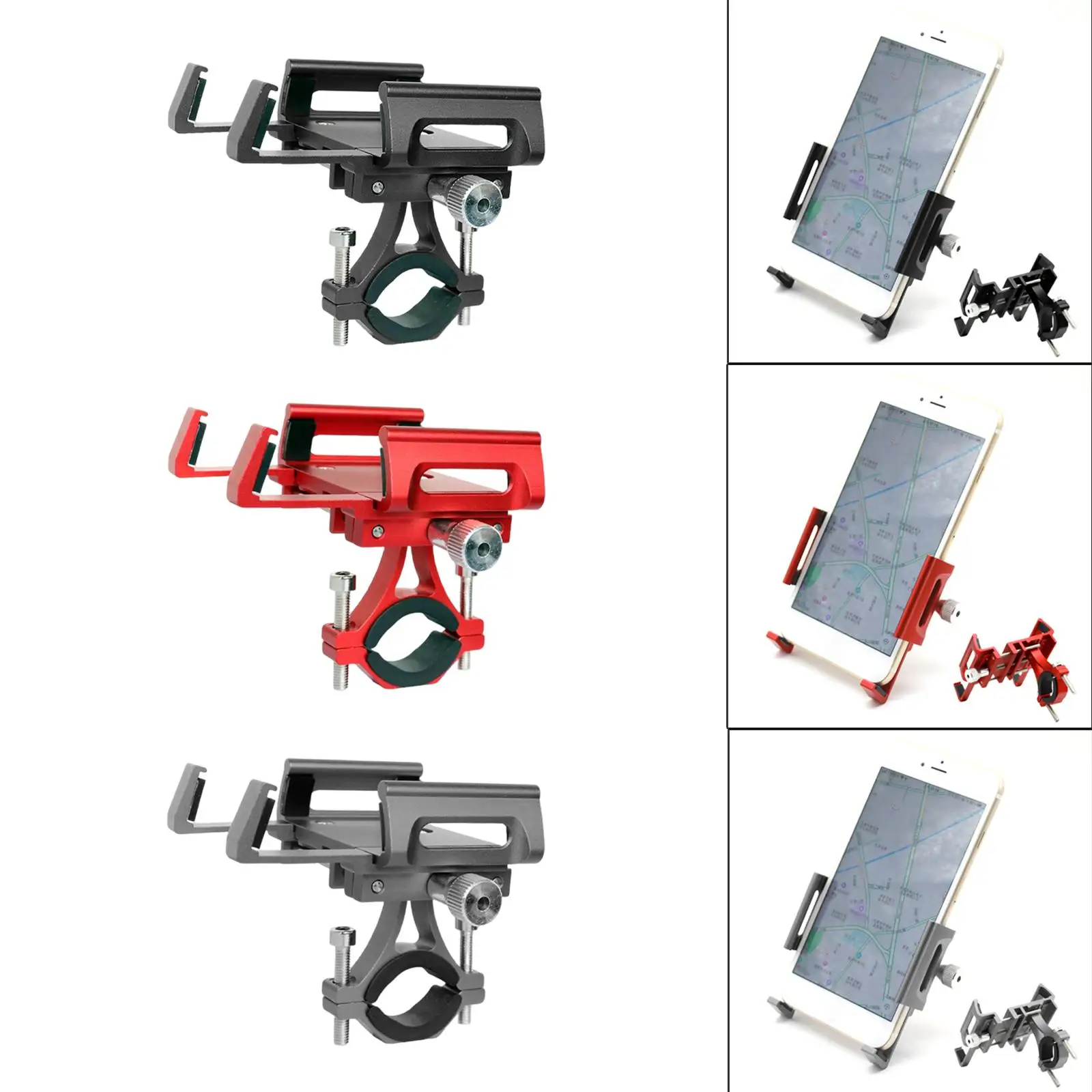 Phone Holder, Motorcycle Handlebar Phone Mount Clamp Stand, Scooter Bracket Bike