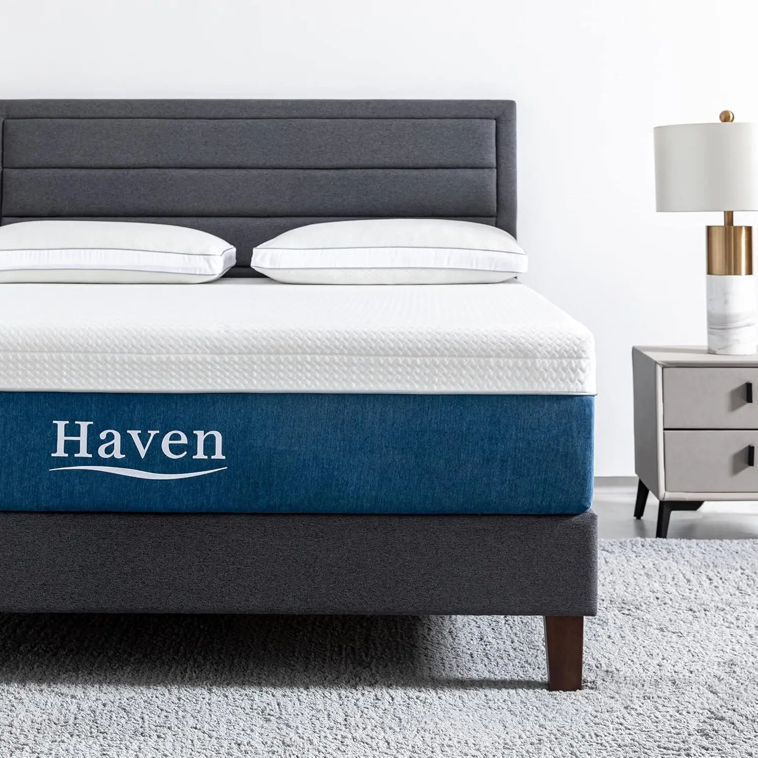 EGOHOME 12 Inch Queen Memory Foam Mattress, Cooling Copper Gel Mattress for Pain Relief, Therapeutic Mattress in a Box, 6