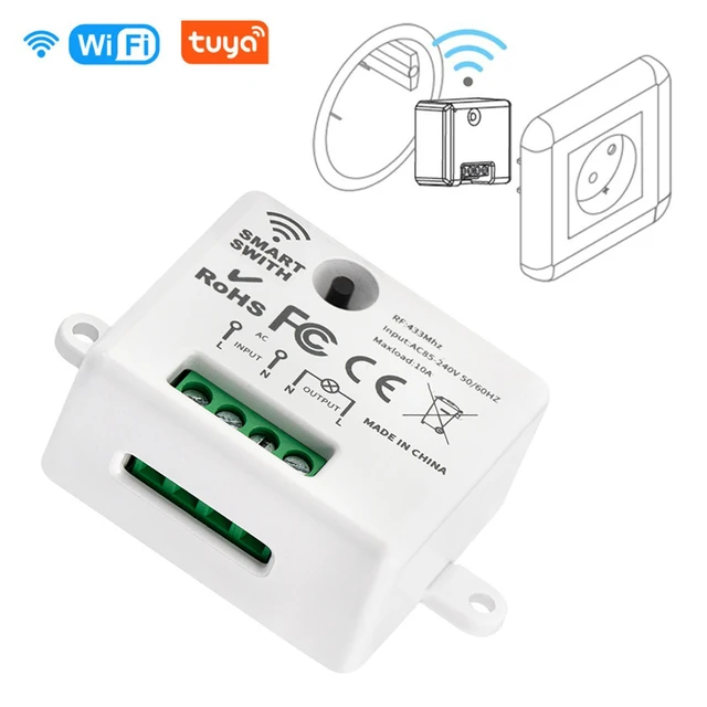 Tuya Smart Switch Wifi Remote Relay Receiver Switch AC 220V Interruptor  433mhz RF Push Button Transmitter for Led Fan alexa - AliExpress