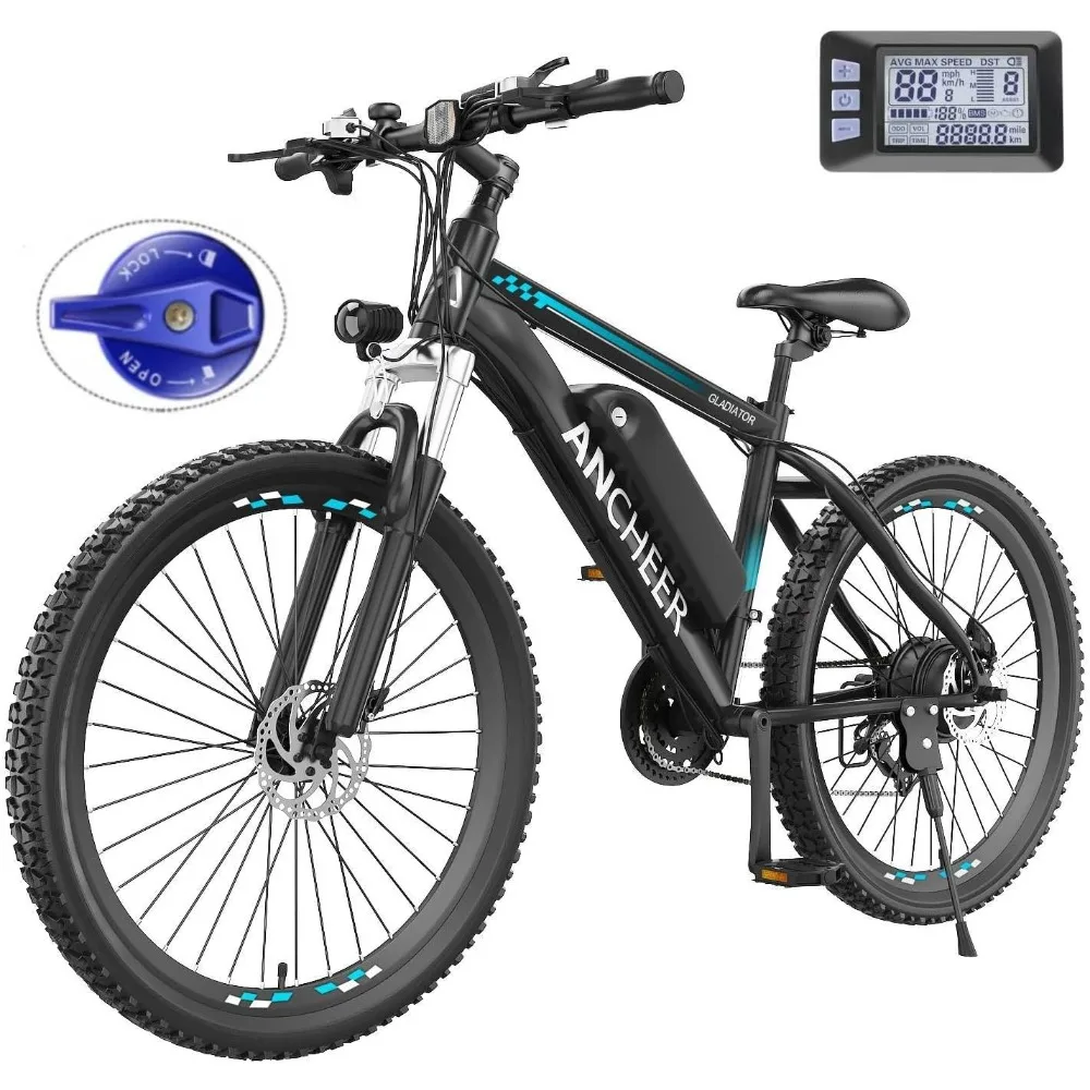 Electric Bike for Adults with 500W Motor[Peak 750W],48V Ebike,Up to 45 Miles 3H Fast Charge,26'' Electric Mountain Bike