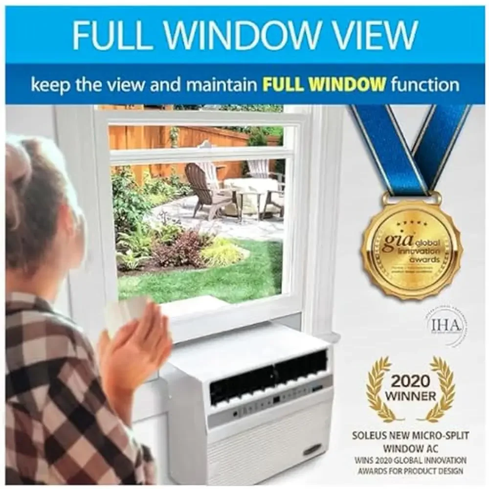12,000 BTU Window Air Conditioner Heater Cooling 115V Wi-Fi Enabled Saddle Safe Quiet Inverter Compressor Year-round Use 2