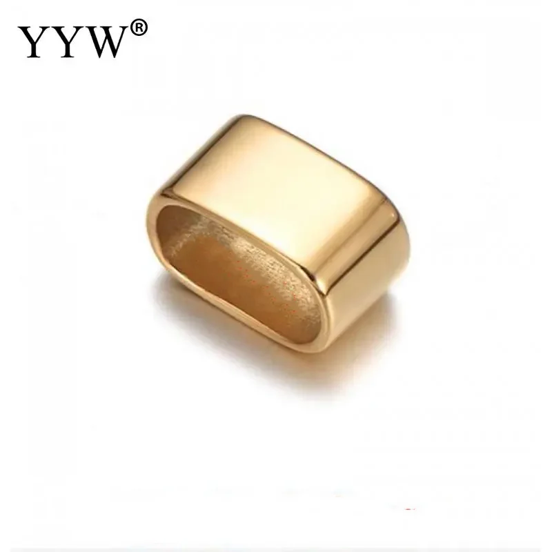 10pc Stainless Steel Plating Spacer Beads Mirror Polish Black Large Hole Bead Slider For Diy Bracelet Jewelry Making Accessories