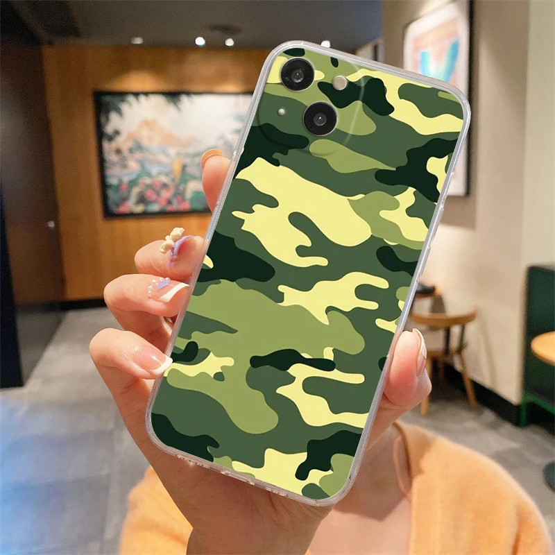 Camouflage TPU Clear Soft Cover Phone Case