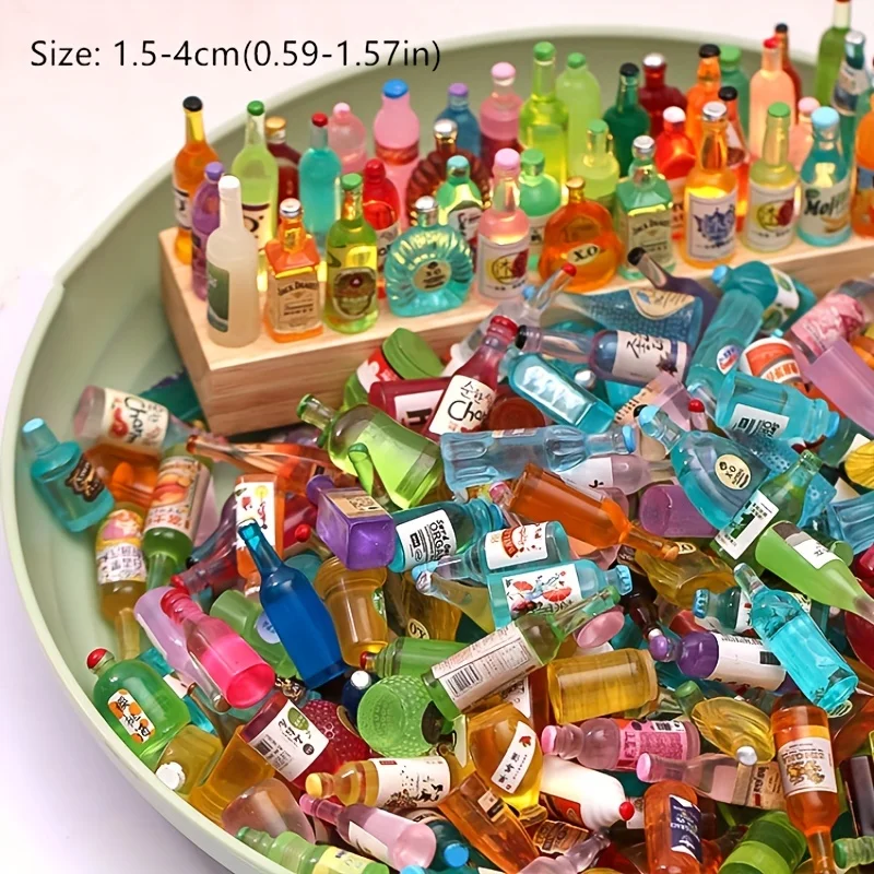 10/20/30Pcs Mix Mini Resin Bottles Drinks For Doll House Decoration Kids Pretend Play Toy 3