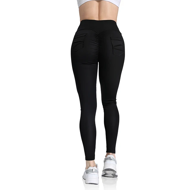 SportsFnorm Hip Lift Yoga Pants Sexy Hip Pockets Pleated Slim Fit Roman Style Cropped Yoga Pants Pantalones De Mujer Leggings Wo honeycomb leggings Leggings