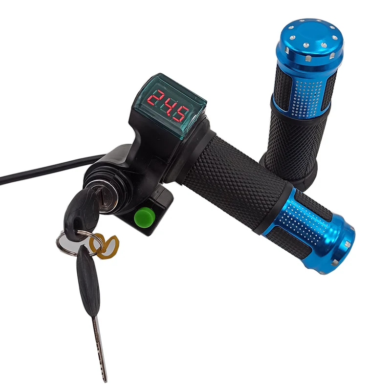 Manopola Acceleratore Per Bici Elettrica Con Display LED - 3 Velocità, 12-99V, Colore Oro - 3