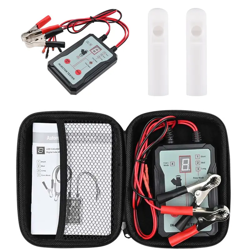 Yakıt Enjektörü Test Cihazı Temizleyici 4 Darbe Modu 4 Test Uçları Araba Yakıt Temizleme Enjektörü Yakıt Basınç Test Cihazı Benzinli Araba ile Çalışmak