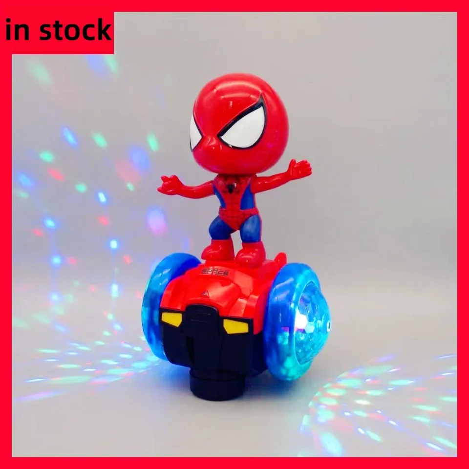 Light Up Transformation Spiderman Robot Captain America Hulk Iron Man Electric Toy Luminous Dancing Robot  Anime Birthday Gift