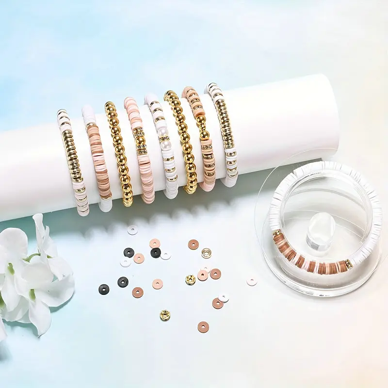 Style DIY Clay Beads Bracelet Making Kit Friendship Golden Letter Beads Kit for Jewelry Making Women Teen Girls Birthday Gift 2