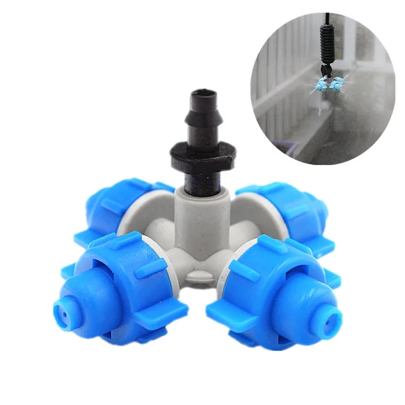 

30pcs Blue Fogger Sprayer With 1/4"Barb Greenhouses Humidification Irrigation Equipment Gardening Sprinkler Drip Fitting