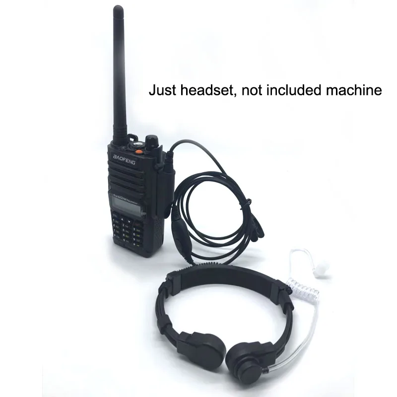 BAOFENG UV-9R Plus Pro CB Radio Flexible Throat Microphone PTT Mic Earpiece Air Tube Headset for UV-XR A-58 GT-3WP Walkie Talkie