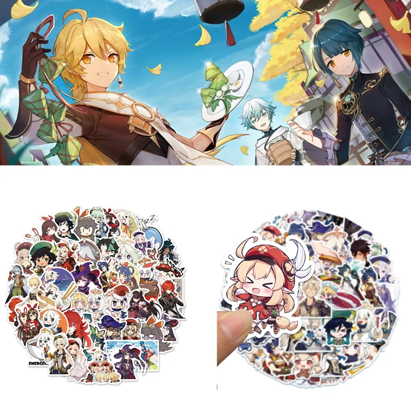 

Genshin Impact Kazuha Gorou Arataki Barbatos Klee Sticker Waterproof Creative Expression Bag Graffiti Suitcase Notebook Stickers