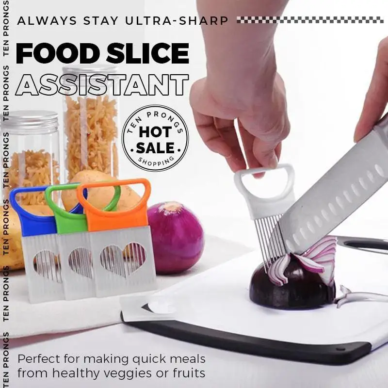 Pronged Onion Holder Helps Slice Onions Quickly and Easily