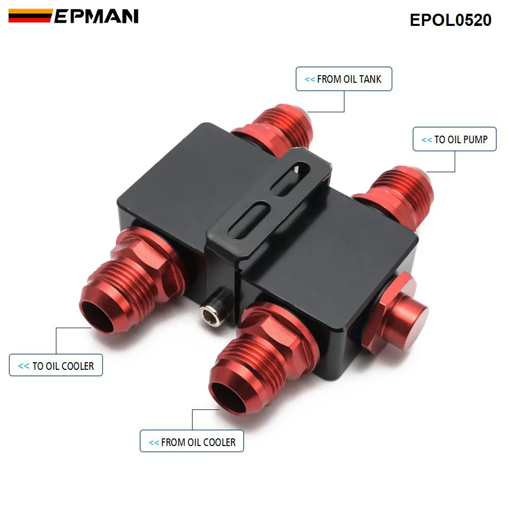EPMAN Oil Filter Sandwich Adaptor With In-Line Oil Thermostat AN10 Fitting EPOL0520