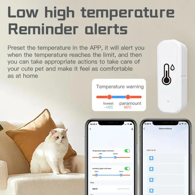 Smart WIFI Temperature Humidity Sensor APP Remote Monitor For Smart Home SmartLife Wireless Remote Monitor Works 5