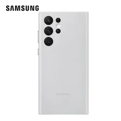 Leather Protective Case with Soft Silky Touch for Samsung Galaxy S22 Ultra (Gray)