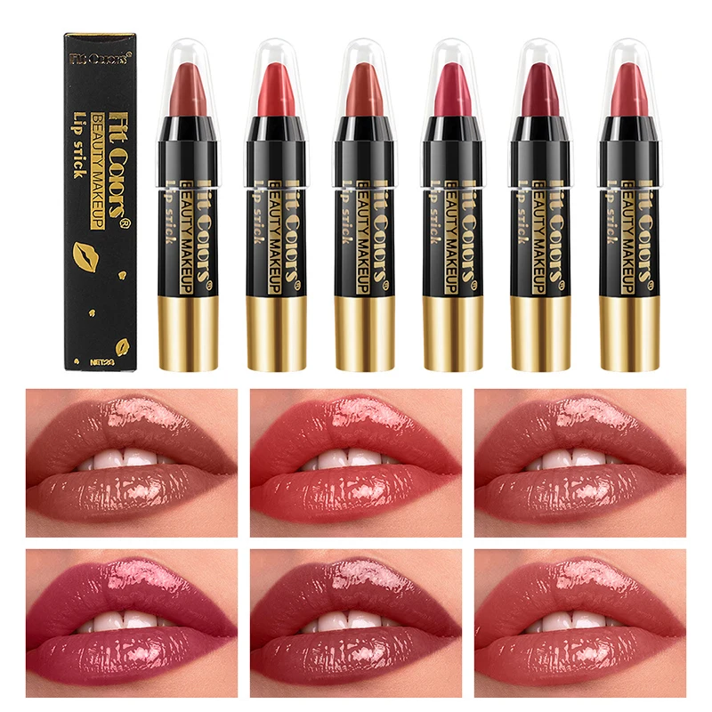 6 color Moisturizing Mirror Crayon lipstick Non-Stick Cup Makeup Lip Tint Pen Cosmetic  Crayon Lip Makeup 5