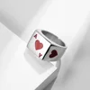 JHSL Big Large Heart Spade Ace Poker Rings for Men Silver Color Stainless Steel Fashion Jewelry Gift Size 7 8 9 10 11 12 4