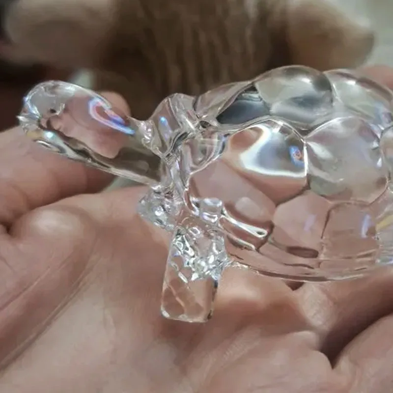 A Crystal Turtle Ornament Mini Turtle Figurines Statue Lucky Ornament Suitable for Home Office Desk Decoration Home Decoration